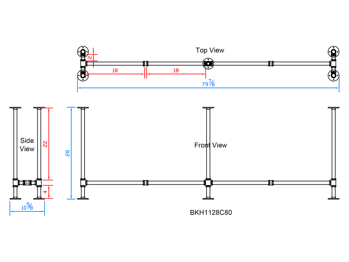 pipe console table legs