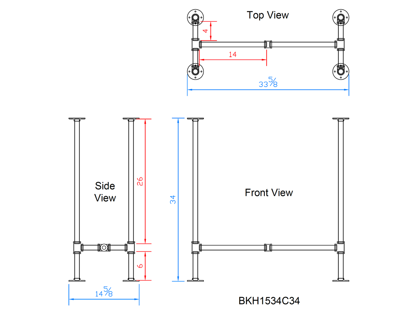 pipe table legs