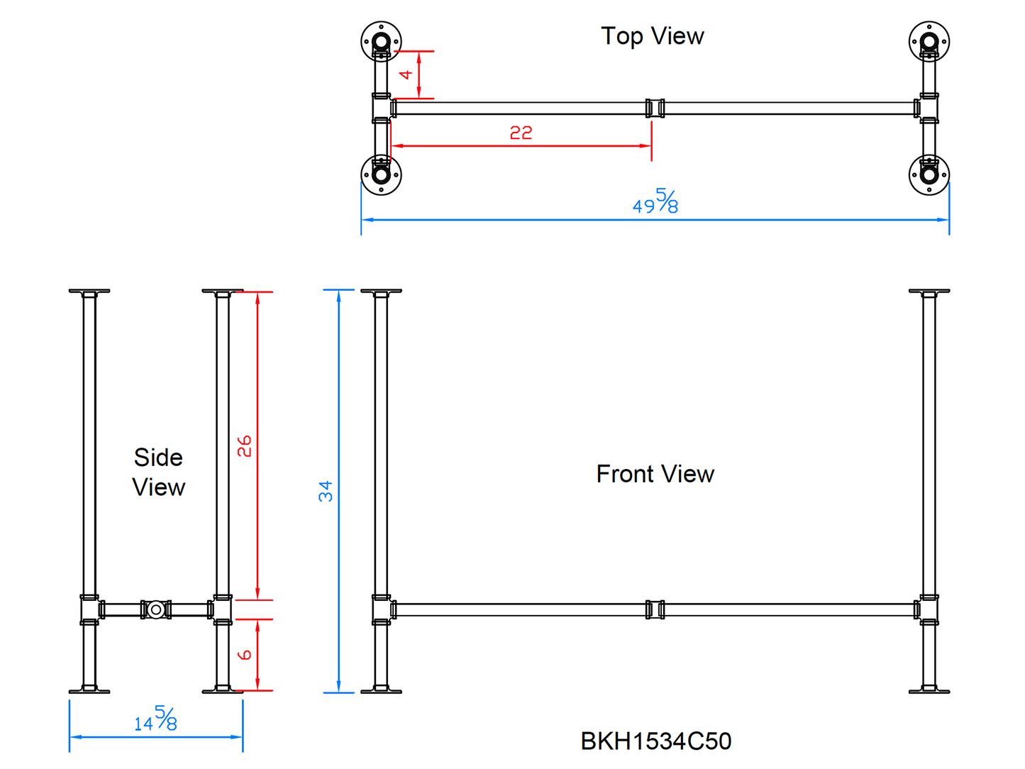 pipe table legs