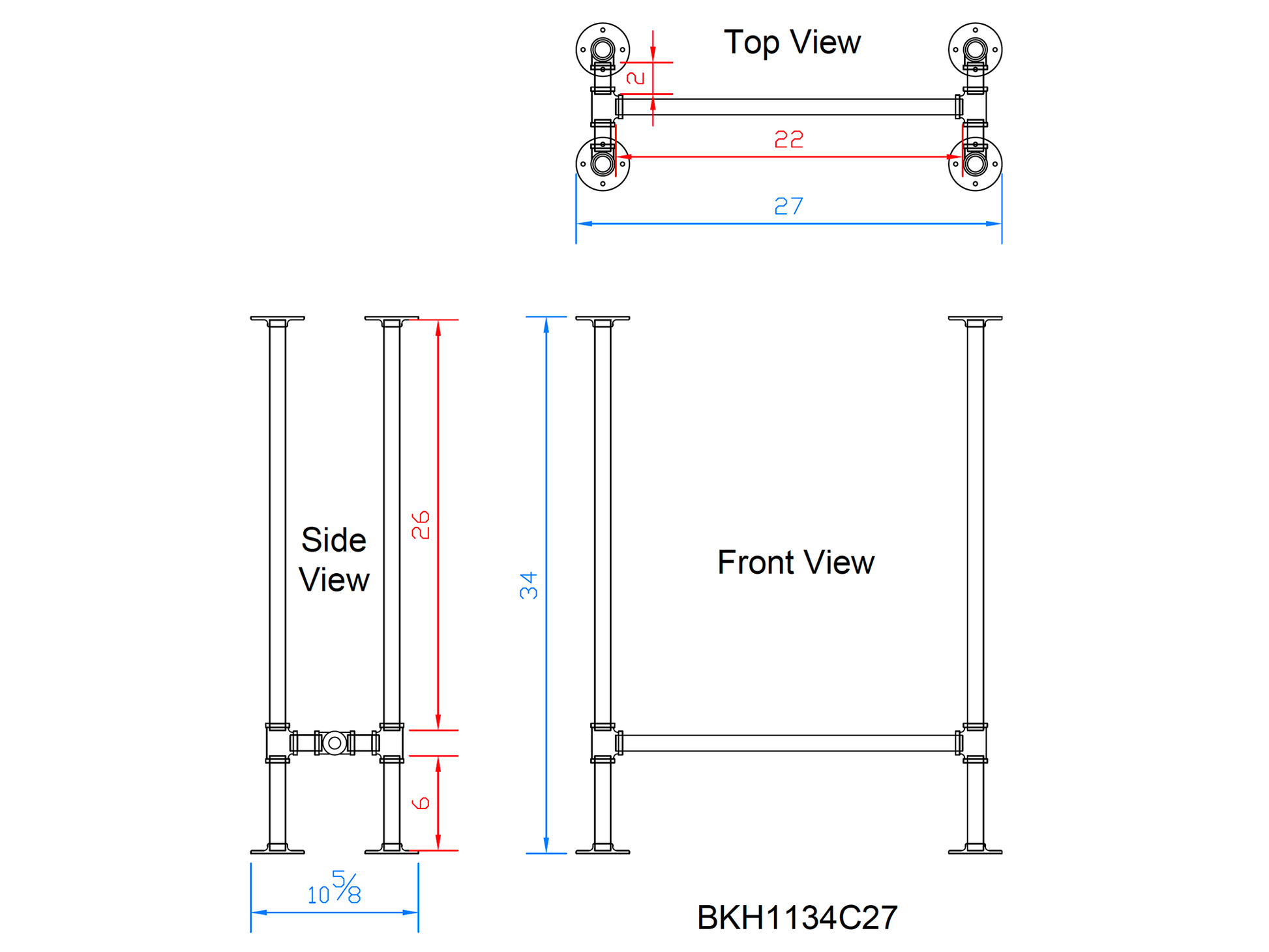 sofa pipe table legs