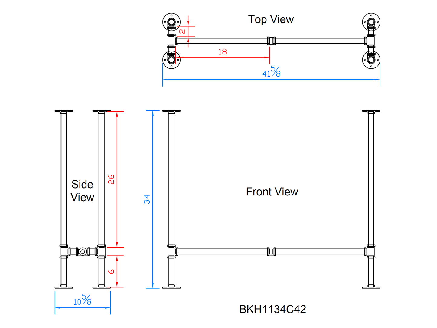 sofa pipe table legs