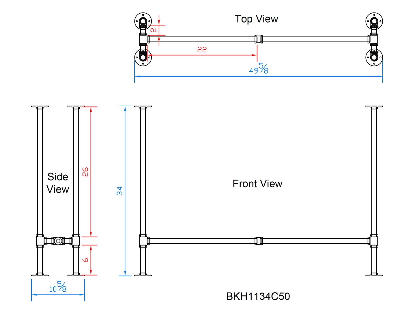 sofa pipe table legs