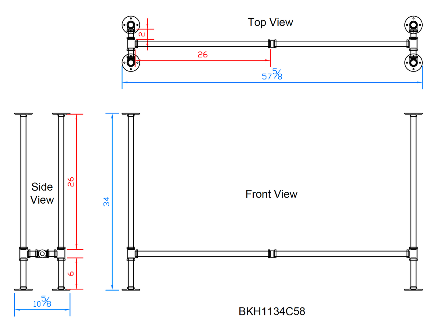 sofa pipe table legs