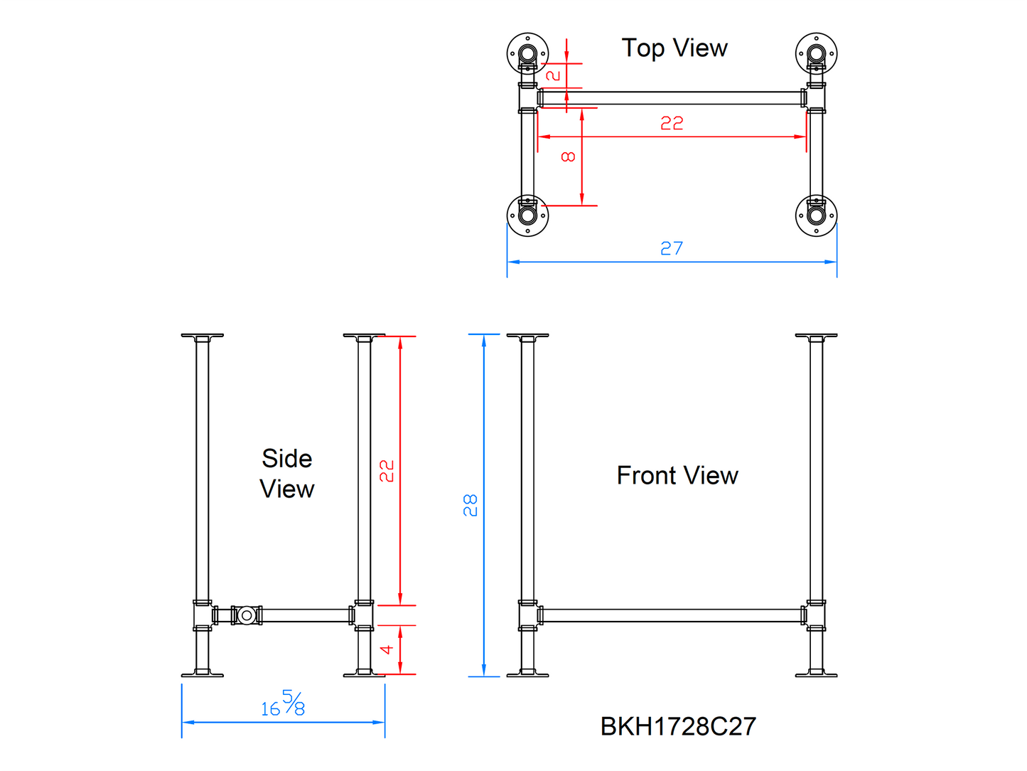 pipe desk legs