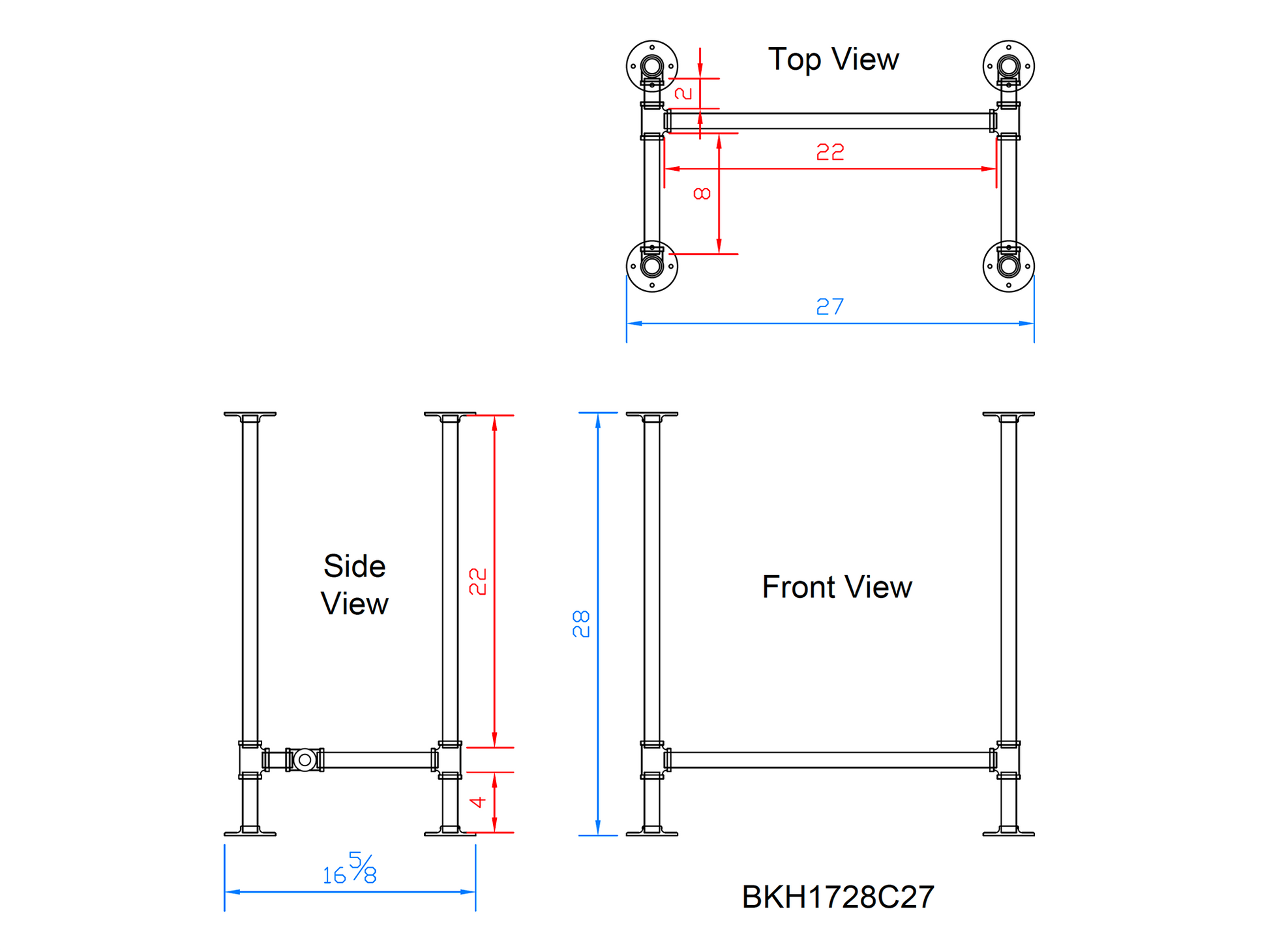 pipe desk legs