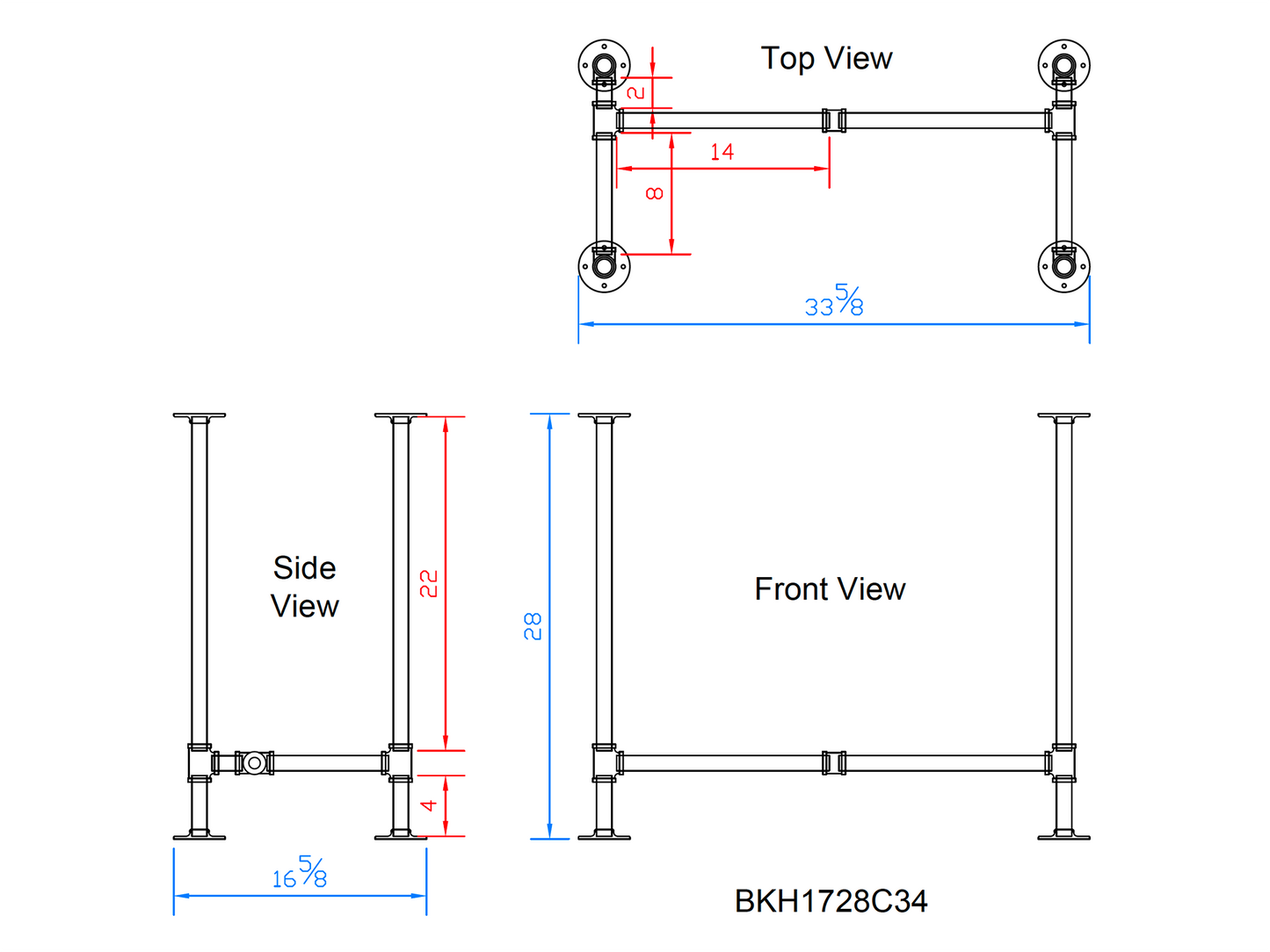 pipe desk legs