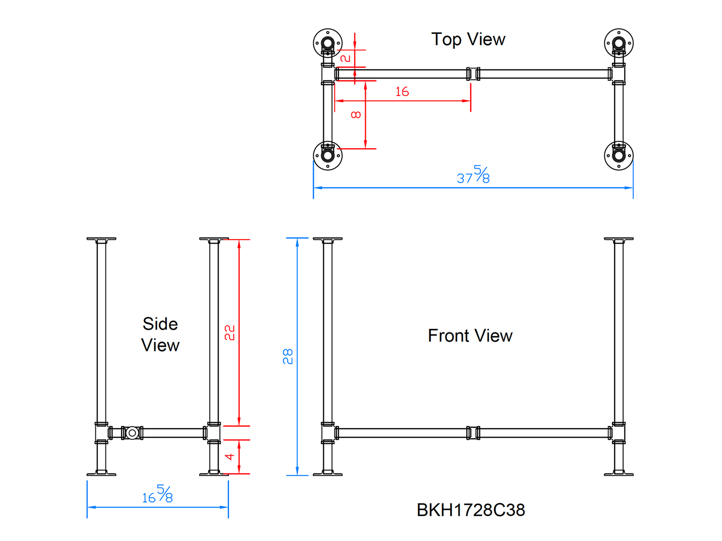 pipe desk legs