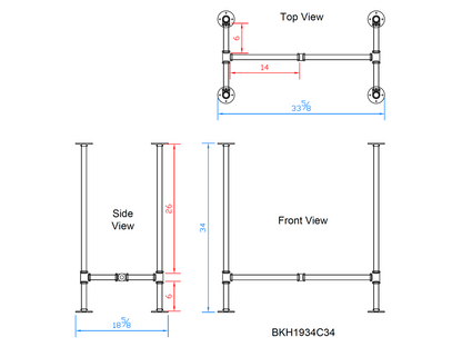 counter height pipe table legs