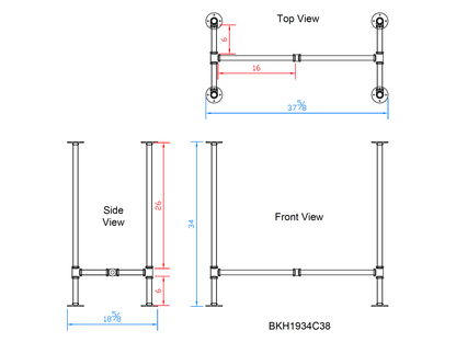 counter height pipe table legs