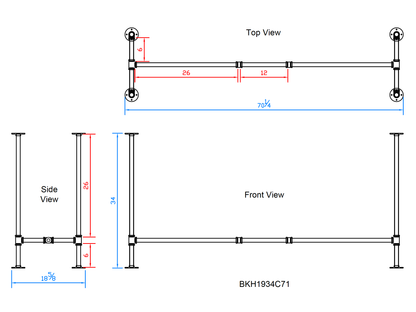 counter height pipe table legs