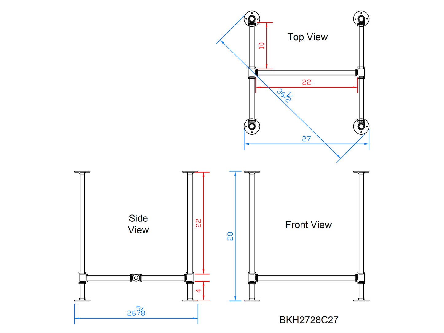 pipe table legs