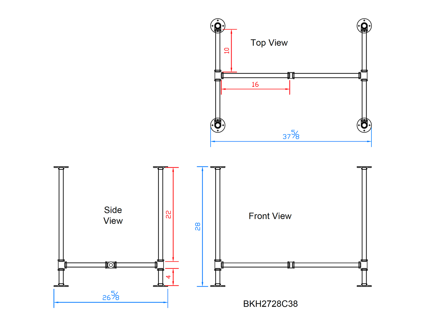 pipe table legs