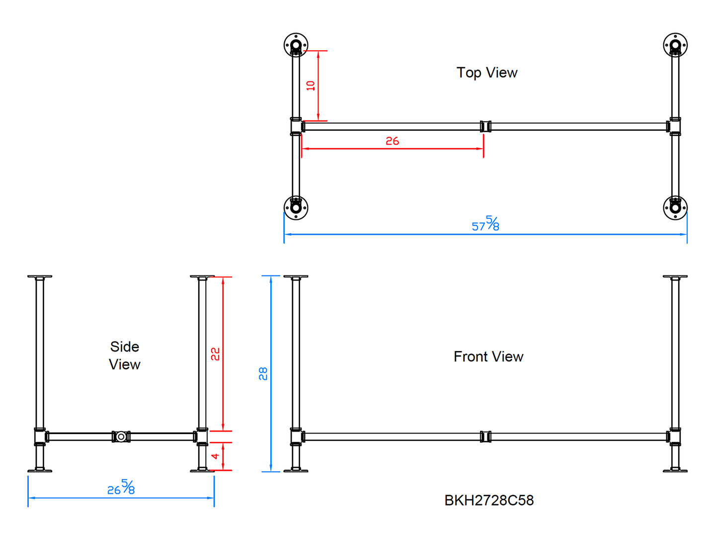 pipe table legs