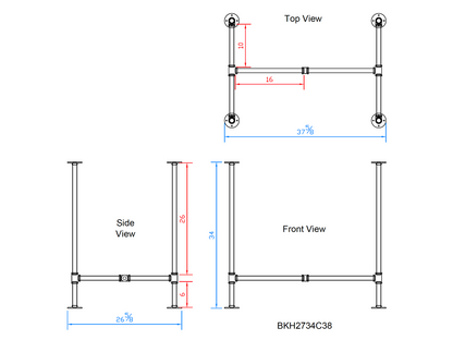 counter height pipe table legs 