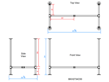 counter height pipe table legs