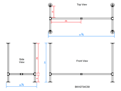 counter height pipe table legs