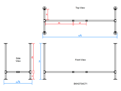 counter height pipe table legs