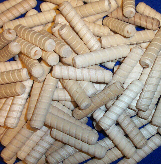 White Birch Wood Dowel Pins, Spiral