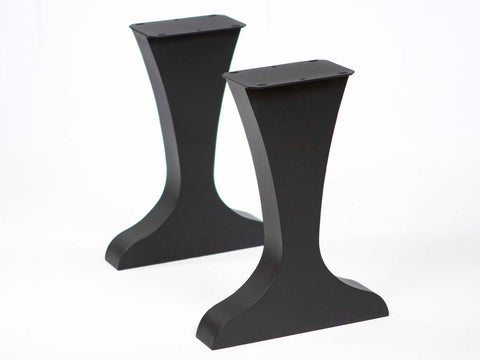 tulip-shaped bench legs, made in black metal